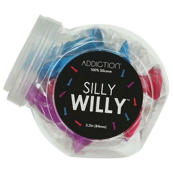 Silly Willy - Dildo de silicone com ventosa - 12 unid. (Colorido)
