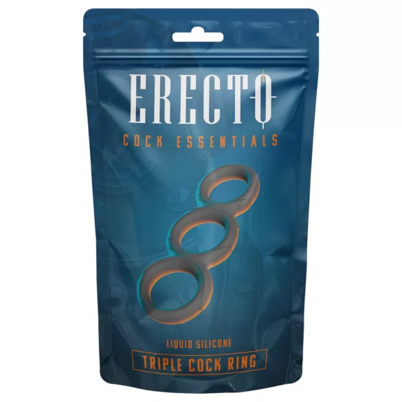 Erecto - anel peniano triplo - silicone preto