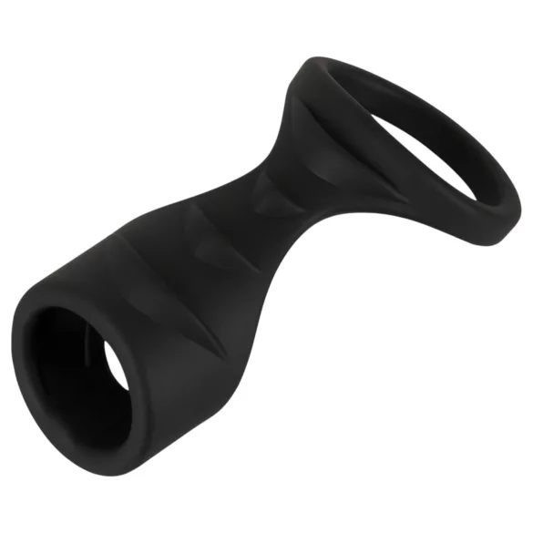 Erecto - anel peniano 2 em 1 - silicone preto