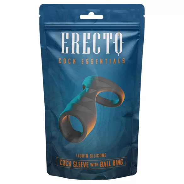 Erecto - anel peniano 2 em 1 - silicone preto