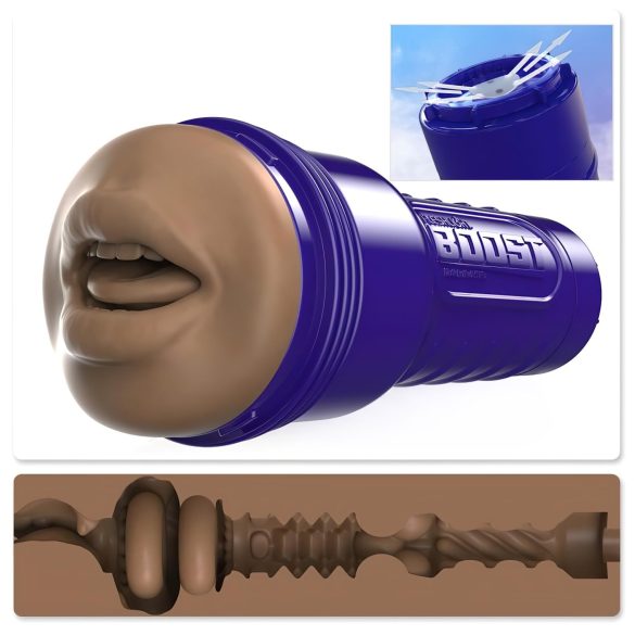 Masturbador Fleshlight Boost - Boca Realista (Marrom)