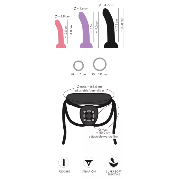 You2Toys - dildo com cinta conjunto - preto