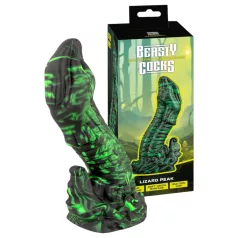  Beasty Cocks Lizard Peak - dildo pênis lagarto - silicone verde/preto