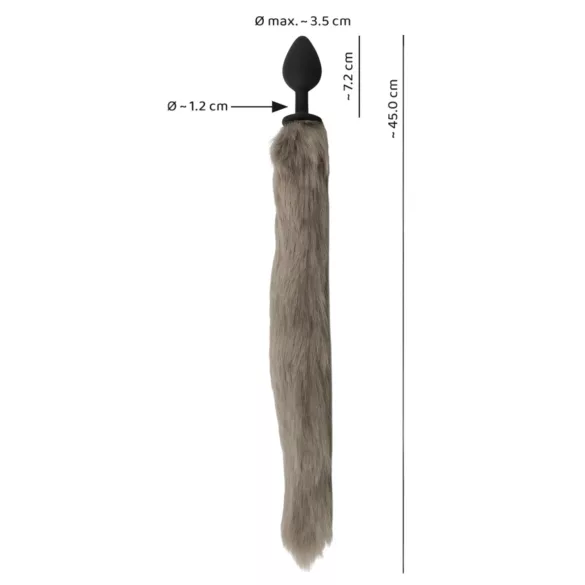 You2Toys - plug anal de silicone com cauda - cinza