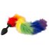 You2Toys - plug anal de silicone com cauda (arco-íris)