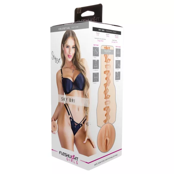 Fleshlight Sky Bri Celestial - masturbador vaginal realista - cor natural
