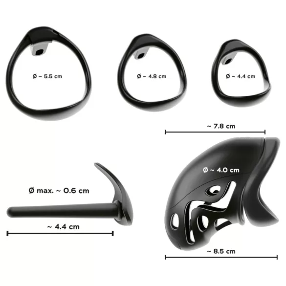 You2Toys - gaiola peniana com plug peniano - preto