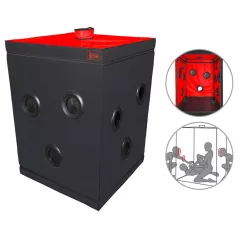 Secretdome - Cabine de sexo BDSM com aberturas (preta)