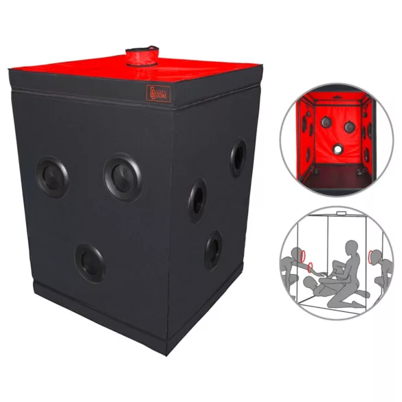 Secretdome - Cabine de sexo BDSM com aberturas (preta)