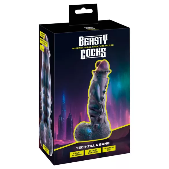 Beasty Cocks Tech-Zilla Bang - dildo monstro com ventosa (roxo)