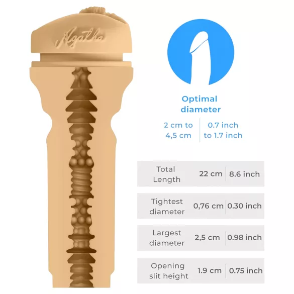 Kiiroo Agatha Vega - masturbador masculino - compatível PowerBlow - cor natural