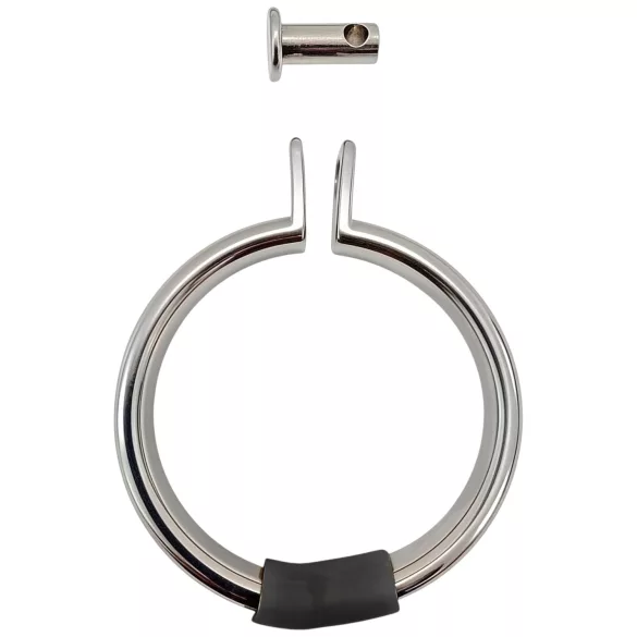 Fetish Collection - gaiola peniana compacta de aço com cadeado (prateada)