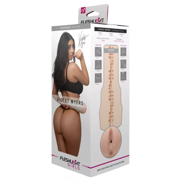 Fleshlight Girls Violet Myers Ahegao - masturbador de nádegas realista (cor de pele)