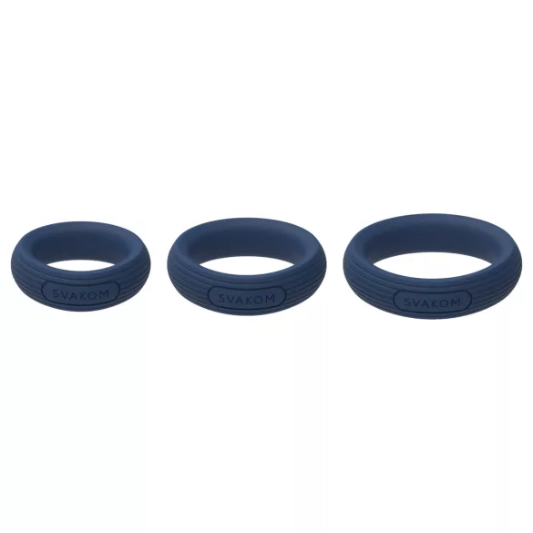 Svakom Triooo - conjunto de anéis penianos em silicone macio (azul) - 3 un.