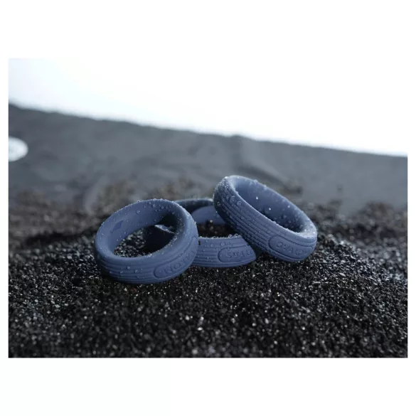 Svakom Triooo - conjunto de anéis penianos em silicone macio (azul) - 3 un.