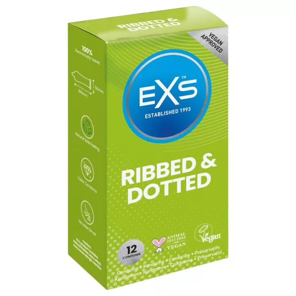 EXS - Preservativo texturizado com pontos e relevos - 12 unidades
