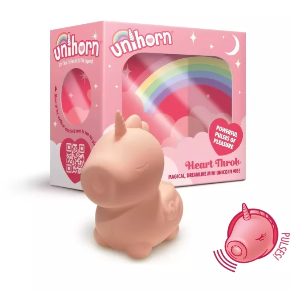 Unihorn Heart Throb - vibrador clitóris recarregável unicórnio - silicone rosa