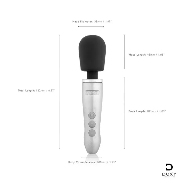 Doxy Go - vibrador massageador recarregável - prata
