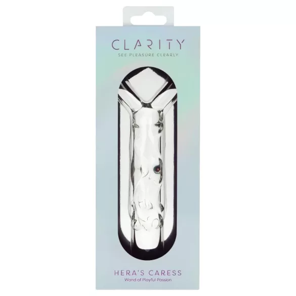 Clarity - dildo de vidro com alça em forma de coração - transparente