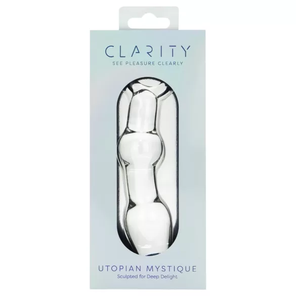 Clarity Utopian Mystique - dildo anal em vidro canelado (transparente)