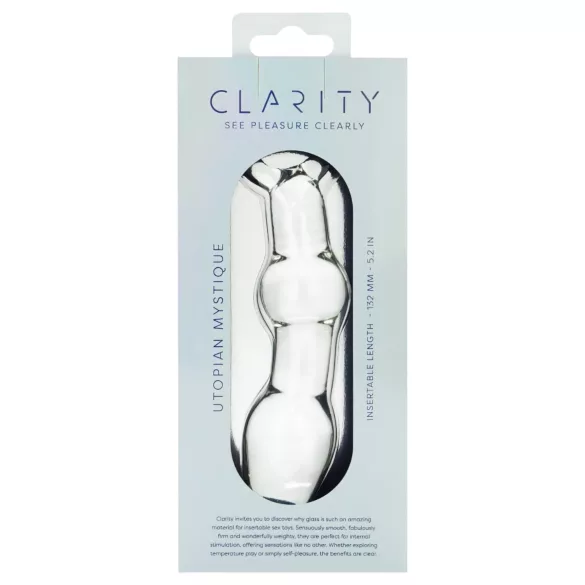 Clarity Utopian Mystique - dildo anal em vidro canelado (transparente)