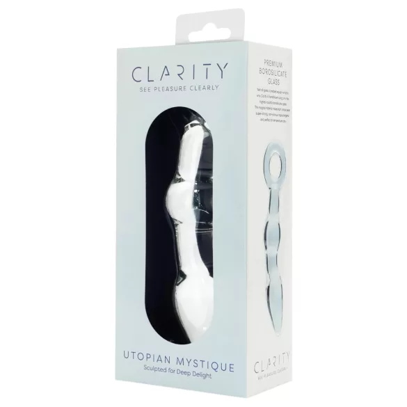 Clarity Utopian Mystique - dildo anal em vidro canelado (transparente)