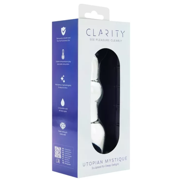 Clarity Utopian Mystique - dildo anal em vidro canelado (transparente)