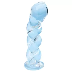 Clarity - dildo de vidro texturizado - transparente