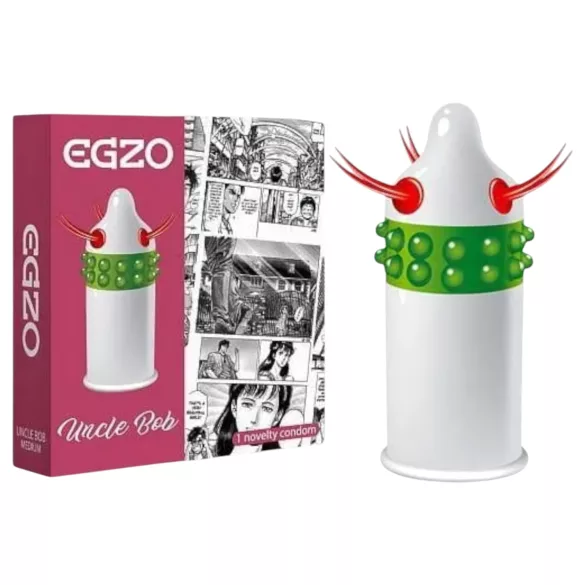 Egzo Uncle Bob - preservativo texturizado com cerdas e tentáculos - 1 unid