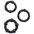 Conjunto de anéis Stay Hard - preto (3 peças)