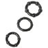 Conjunto de anéis Stay Hard - preto (3 peças)