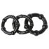 Conjunto de anéis Stay Hard - preto (3 peças)