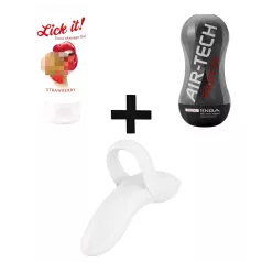 Kit para casais - masturbador, vibrador, lubrificante