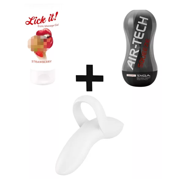 Kit para casais - masturbador, vibrador, lubrificante