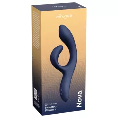   We-Vibe Nova 2 - Vibrador flexível com estimulador de clitóris controlado por app (azul)