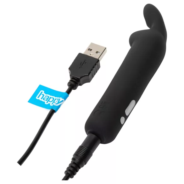 Happyrabbit - vibrador bullet recarregável com orelhas de coelho - preto