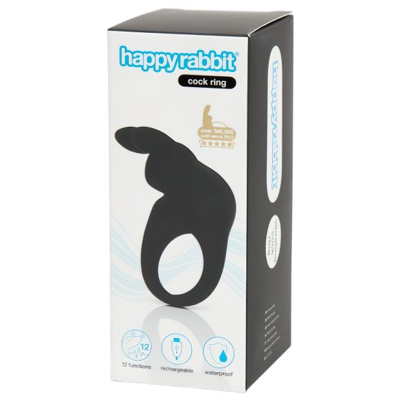 Anel Peniano Vibratório Recarregável Happyrabbit (Preto)