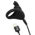 Happyrabbit - anel peniano vibratório recarregável - silicone preto