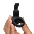 Happyrabbit - anel peniano vibratório recarregável - silicone preto