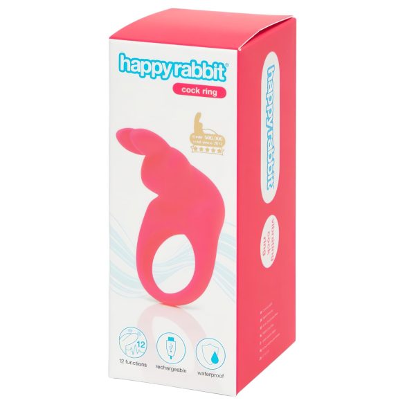 Happyrabbit Cock - anel peniano vibratório recarregável (rosa)