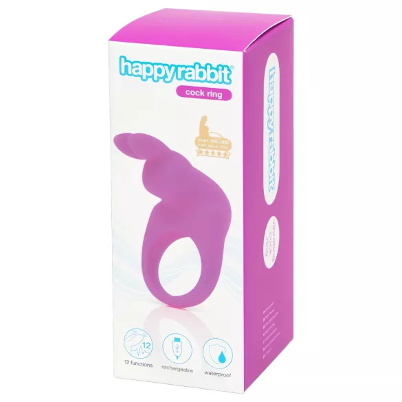Happyrabbit - anel peniano vibratório recarregável - silicone roxo