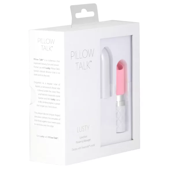Pillow Talk Lusty - vibrador língua recarregável - silicone rosa