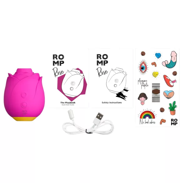 ROMP Rose - sugador de clitóris vibrador - silicone rosa