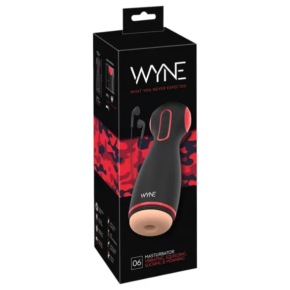 WYNE 06 - masturbador vibratório e sucção recarregável - preto