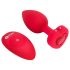 b-vibe coração - vibrador anal com rádio e bateria (vermelho)