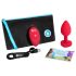 b-vibe coração - vibrador anal com rádio e bateria (vermelho)