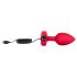 b-vibe coração - vibrador anal com rádio e bateria (vermelho)