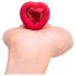 b-vibe coração - vibrador anal com rádio e bateria (vermelho)