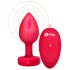 b-vibe coração - vibrador anal com rádio e bateria (vermelho)