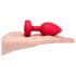 b-vibe coração - vibrador anal com rádio e bateria (vermelho)